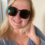 Kasey W. - Blue Floral - round - acetate