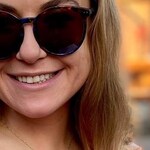 Sophia M. - Blue Floral - round - acetate