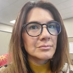 Angelica G. - Clear/Black - round - plastic