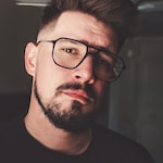 Trevor H. - Black & Silver - aviator - acetate-metal