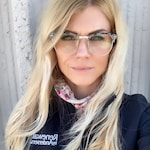 Nicole R. - Speckled Gray - browline - plastic-metal