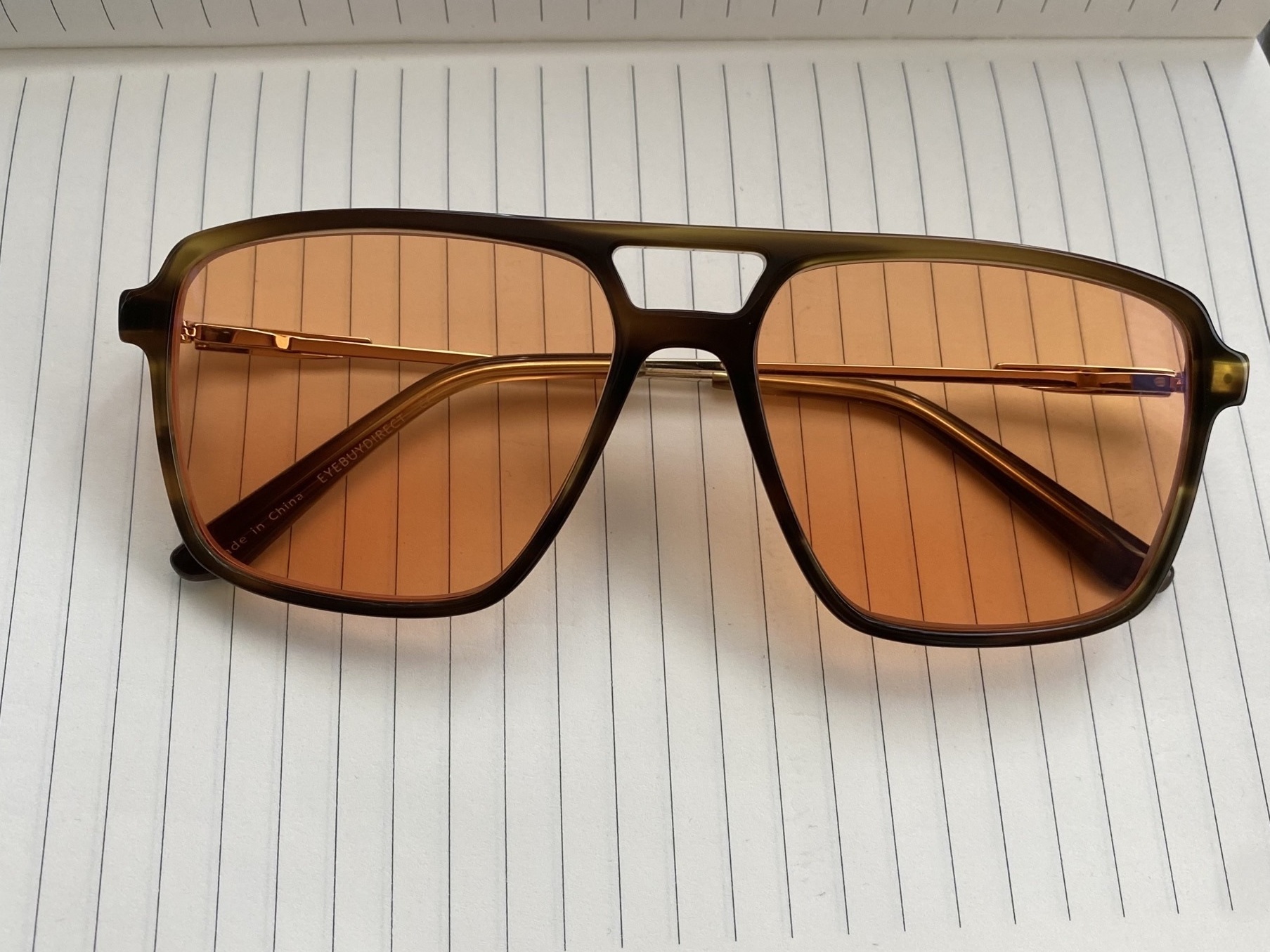 San Diego Aviator Striped Green Gold Glasses for Men Eyebuydirect