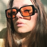 Liz M. - Aqua - rectangle - acetate