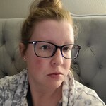 Lori B. - Blue Floral - horn - acetate