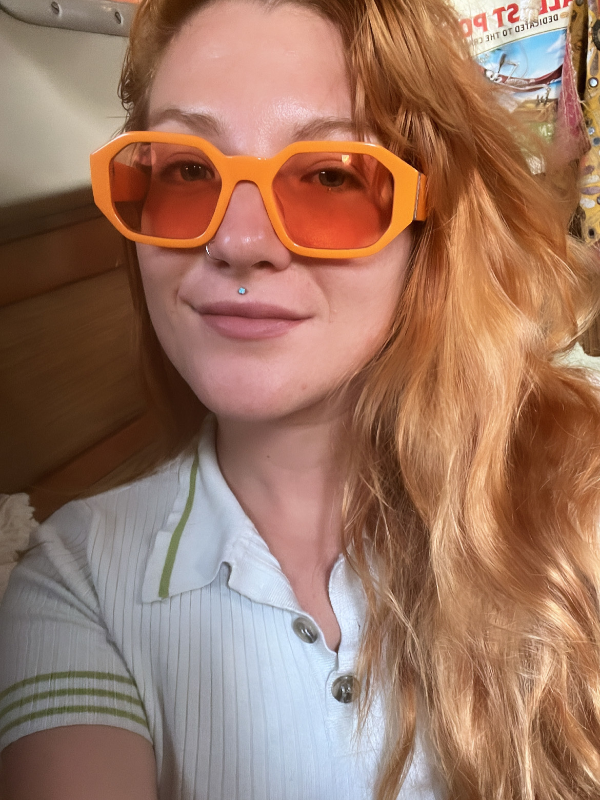 Indie Geometric Orange Glasses for Women Eyebuydirect