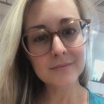 Tiffany M. - Clear Brown & Blue - square - plastic