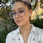 Jacqueline L. - Clear Pink Gold - horn - acetate