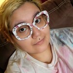 April K. - Red Floral - horn - acetate