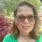 Norma J. - Green Striped - square - acetate