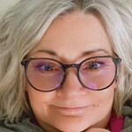 Susan K. - Clear Cobalt - round - plastic-metal