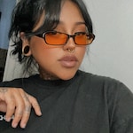 Briana -  Black  - rectangle - plastic