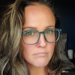 Mrs M. F. - Teal - rectangle - plastic-metal