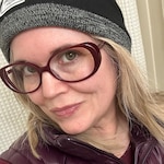 April G. - Burgundy - oval - acetate
