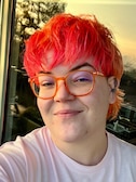 Katie R. - Clear Orange - round - plastic