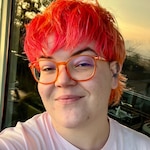 Katie R. - Clear Orange - round - plastic