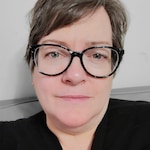 Kristina W. - Gray Floral - horn - acetate