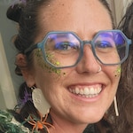 Heather O. - Iridescent Dark Green - geometric - acetate