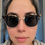 Laura W. - Ivory Tortoise - browline - acetate