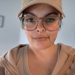 Alida M. - Clear Brown - square - acetate-metal